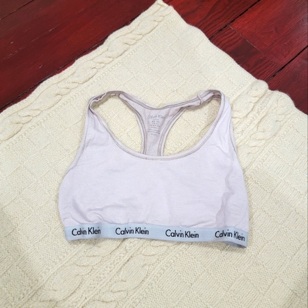 Calvin Klein Racerback Sports Comfy Bra Light Pink size Small